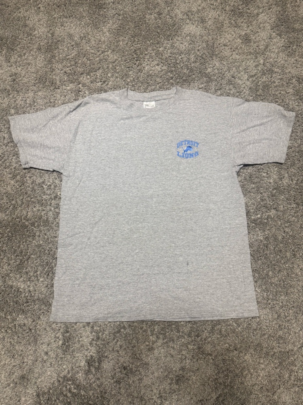 Tultex Gray Short-Sleeve Tee with Small Blue Chest Logo